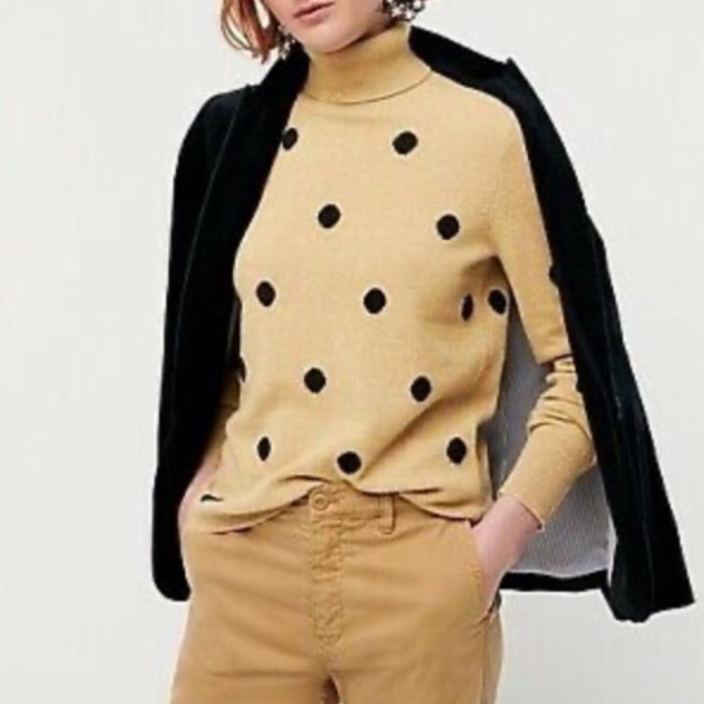 J.Crew Cashmere Sweater in Polka Dot Intarsia